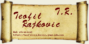 Teofil Rajković vizit kartica